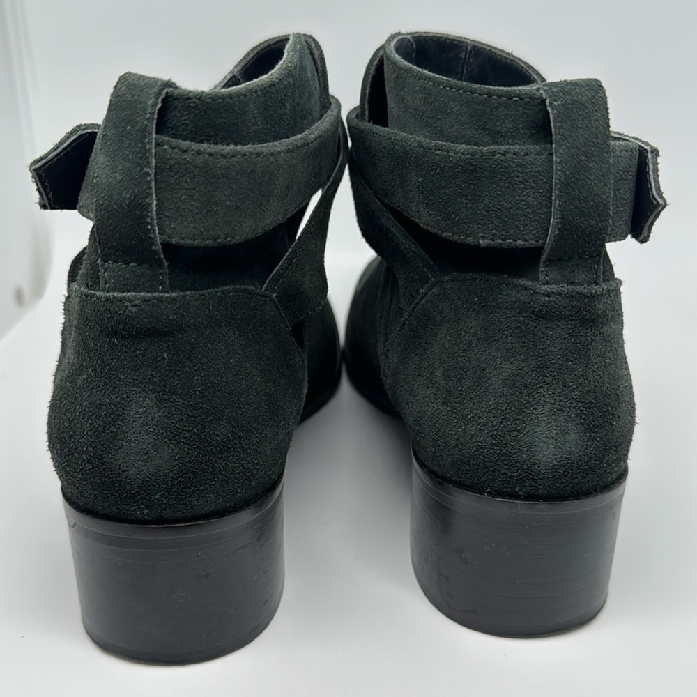 & Other Stories Chelsea Heeled Suede Ankle Leather Boots Esmerald‎ Green Size 9 - Picture 8 of 15